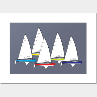 Finn Sailing Dinghies Racing Posters and Art